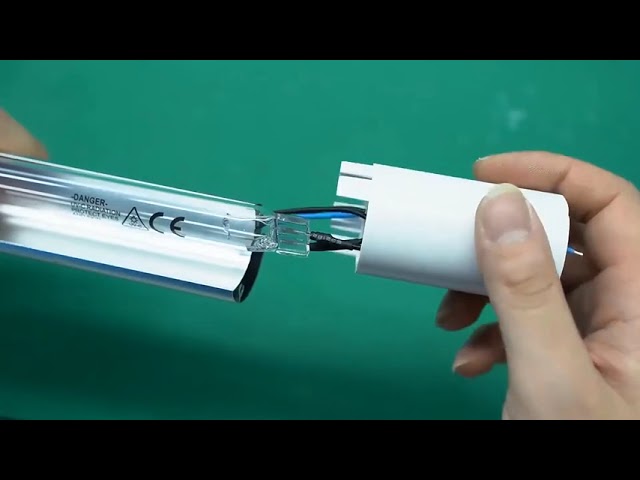 회사 동영상 약 Microwave Sensor 20W Quartz UVC Lamp Tube T8 Germicidal UV Sterilizing Lamp